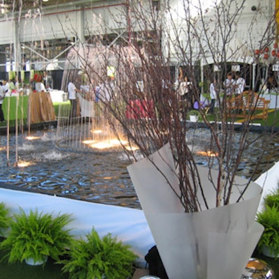 A 20-foot fountain from Air Magic was the decor focal point in the food garden.