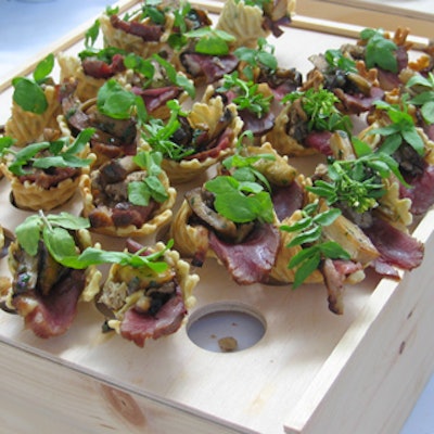 Vineland Estates Winery offered cones of smoked duck with shitake mushroom pate and savory pizelle.