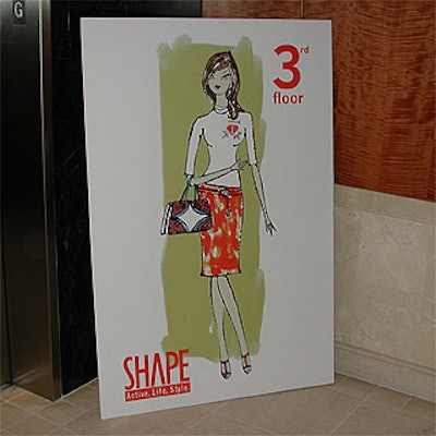 Large signs printed by Shape magazine, the event's sponsor, led guests from the club's first-floor lobby up to the third floor bar area.
