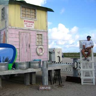In the Key West-themed environment, All Over Miami set up a faux lifeguard station (with an actual Miami Beach lifeguard).