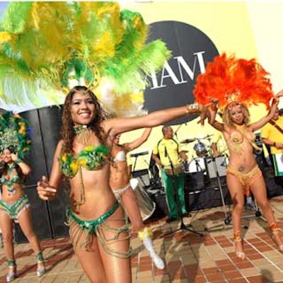Racy samba dancers were on hand to teach the crowd the proper way to shake their hips.