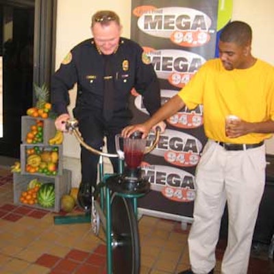 To kick-off the evening, police chief John Timoney took the 'Fender Blender' for its inaugural spin.