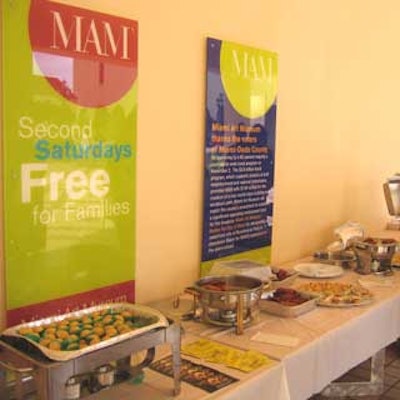 Brazilian appetizers were lined up in hot plates to feed the crowd.