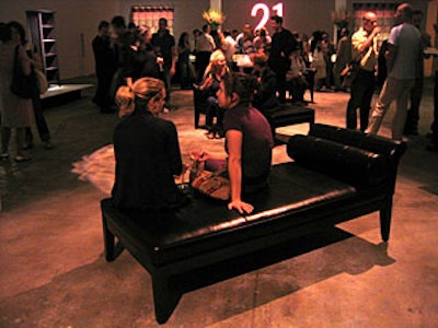 Guests relaxed on several Art Deco-inspired chaise lounges, all part of the new line.