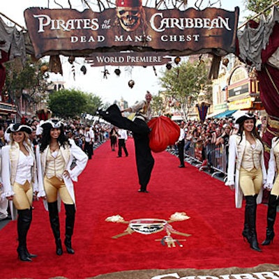 Pirates of the Caribbean: Dead Man's Chest premiered at Disneyland with a 2,000-foot-long red carpet snaking through the park.