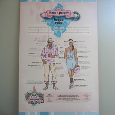 Posters from Bensimon Byrne offered tips on proper preppy dress and parlance.