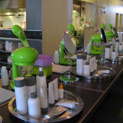 Guests could get facials at the Dermalogica skin bar.