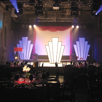 Visual FX lit the stage in alternating reds and blues.