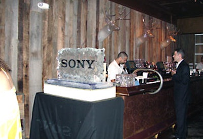 A Sony logo ice sculpture decorated the already wintry bar area.