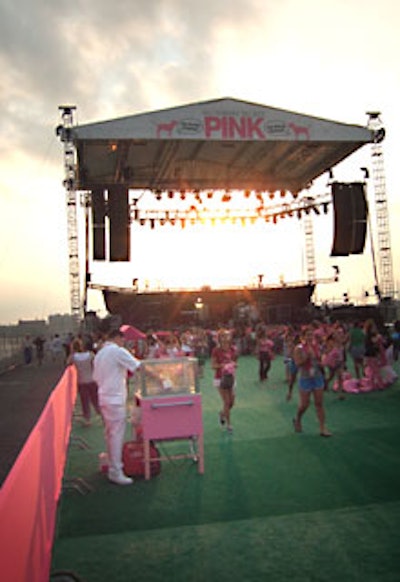 Guests crowded the front of the stage early on to secure a clear view of the live performance.