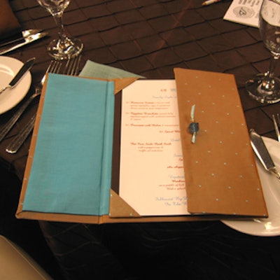 Privately donated handmade menus incorporated the colours of the main ballroom.