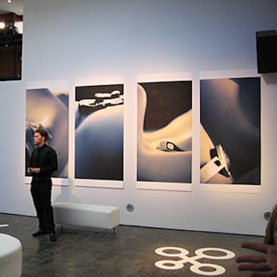 Robert Olding's large-scale photos featuring Plantronics headsets on the human form hung on the walls throughout Sky Studio.