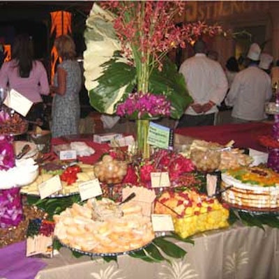 A colorful display of cheeses and accoutrements made Whole Food Market's booth a popular spot.