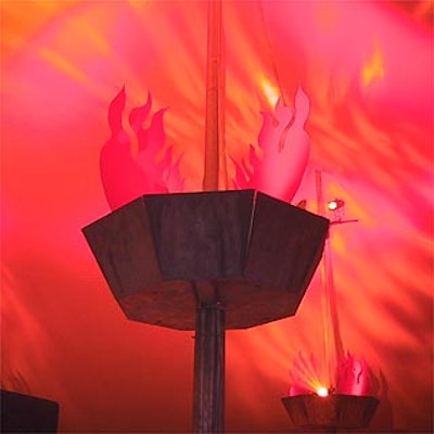 Philip Baloun produced firey decor for the Central Park Conservancy's Halloween Ball.