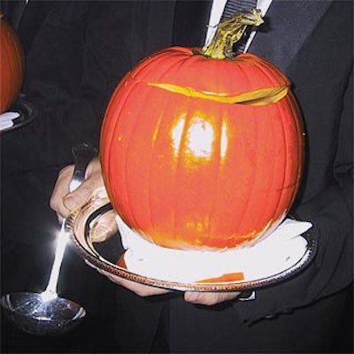 Glorious Food served a corn chowder from real pumpkins.