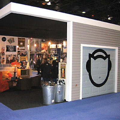 Napster strayed from the norm at the Digital Life Expo with its garage-themed booth.