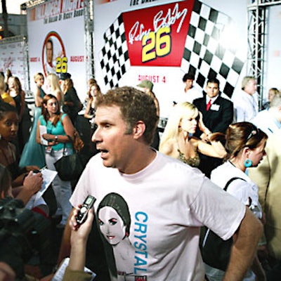 Guests like Talladega Nights star Will Ferrell kept the Nascar-theme premiere party going until 1 AM.
