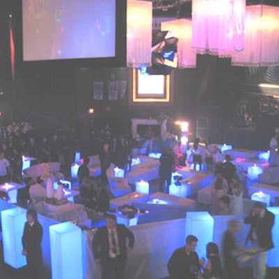 One of the V.I.P. areas had a lounge-like feel with glowing lit cubes and plush furniture.