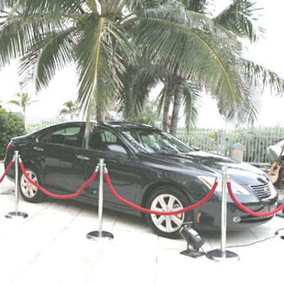 To entice guests, Lexus displayed a black ES 350 on the Sagamore's outdoor patio.
