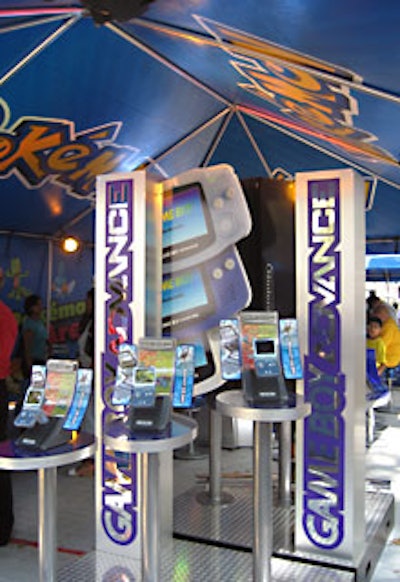 One of the six tented activity stations gave fans the chance to test new Pokémon video games.