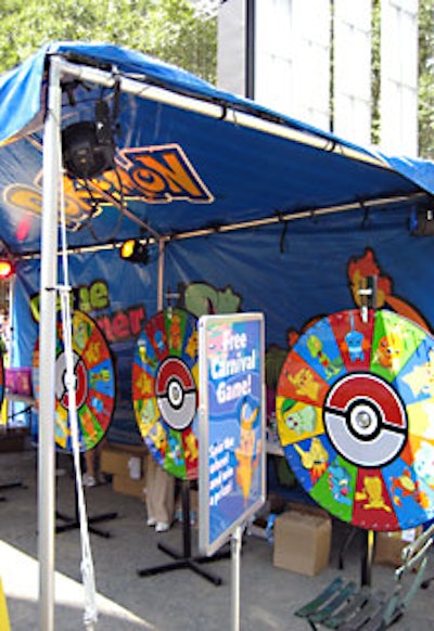 Guests could win prizes at a tent with a spin-the-wheel carnival-style game.