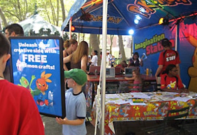 The arts and crafts tent had demonstrations for the Pokémon Learning league—a web-based educational software.