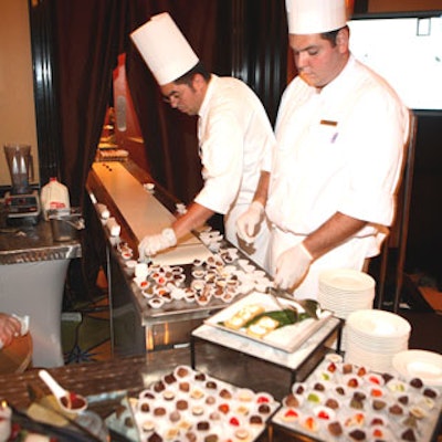 Pastry chefs delivered gourmet chocolaty treats via a conveyer belt a la famous I Love Lucy episode.