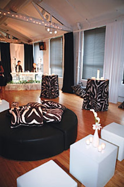 Animal-print-covered lounges and white leather martini bars filled West Loop Studio for the launch of Roberto Cavalli Vodka in Chicago. Produced by XA, the Experiential Agency, the May 8 event hosted approximately 250 guests who sipped lychee martinis and mingled amid cocktail tables decorated with bottles of the vodka and strewn with Swarovski crystals.