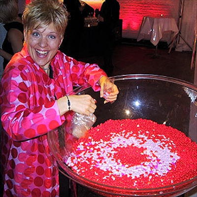 Mo Fischer (who also performs as drag king Mo B. Dick) served colored candies arranged to form Target's logo.