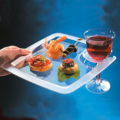 Covalence Specialty Products' Party Pal plate can help guests balance their food and drink without spilling.