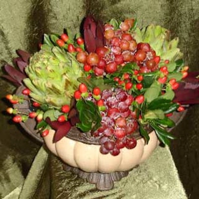 Greenery Productions Inc. uses vegetables, not flowers, as the main focus in arrangements.