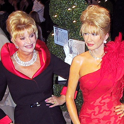 Ivana Trump posed with her wax figurine.