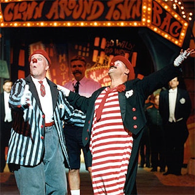 Members of the Big Apple Circus troupe including Tom Dougherty (left, as Orville T. Bleatwell) and Jeff Gordon (as Mr. Gordoon) peformed at the circus' gala. (Photo by Bertrand Guay)