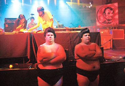 Virgin Mobile´s Laura Jordan and Carter Angus put together an alternative to the week´s hip-hop-heavy lineup, with entertainment such as hipster DJ trio the MisShapes at its postshow bash at Gotham Hall. (A pair of guys dressed as sumo wrestlers showed up on their own.)