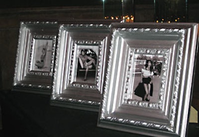 Located throughout the ballroom were ornate frames bearing photos of Guess models from the past 25 years.