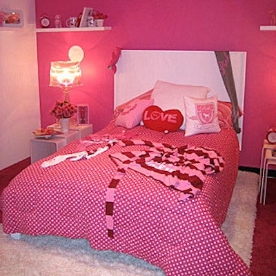 A bubblegum-pink bedroom was part of Victoria's Secret's Fifth Avenue sorority house promotion.