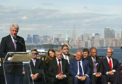 Former President Bill Clinton was a featured speaker at the ceremony.