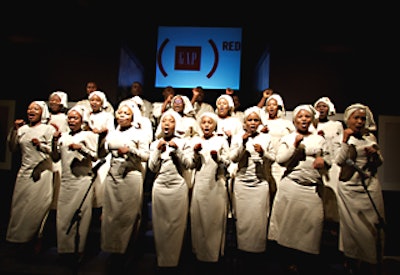 An African choir performed five gospel songs at Gap's event.