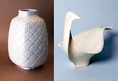 Jonathan Adler's Giant Bjorn vase and bird-shaped bowl