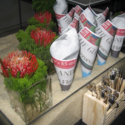 Stuart + Saladino served steak and frites in paper wraps decorated to resemble a front page of The Globe and Mail newspaper, one Bell Celebrity Gala's sponsors.