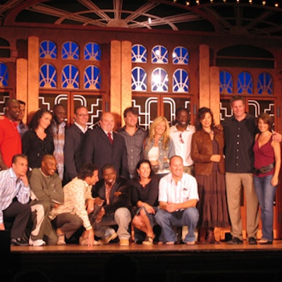 Celebrities associated with Bell Celebrity Gala posed for a picture on the stage.
