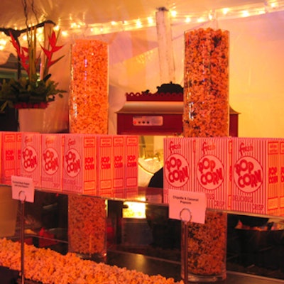 By David's served popcorn in traditional popcorn boxes.