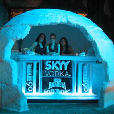 Laird FX created a faux igloo housing a bar in the courtyard of the Liberty Grand for the opening gala of the Toronto International Film Festival.