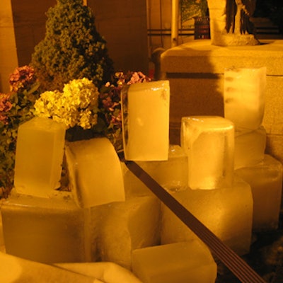 Ice blocks decorated the Liberty Grand entrance.