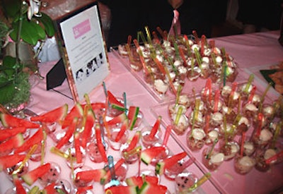 Dessert stations included bright watermelon granita.