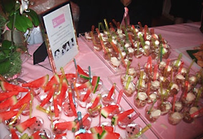 Dessert stations included bright watermelon granita.