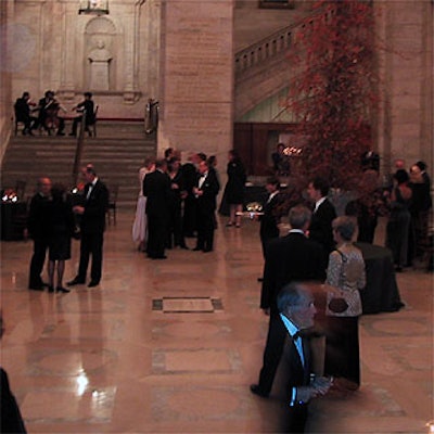 Before dinner, guests met in a reception in the library's Astor Hall.