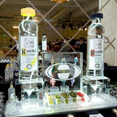 Ketel One's ice luge incorporated superheroes into the design.