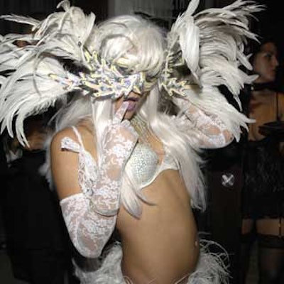 This white angel fantasy performer, also courtesy of CircX, mingled with guests all evening.