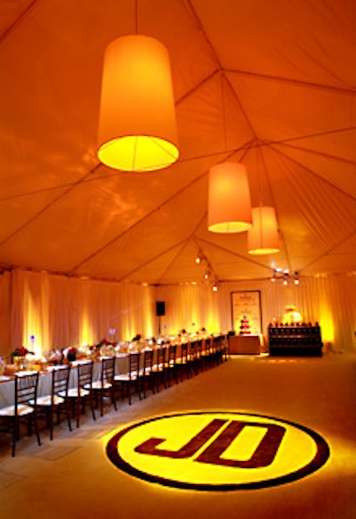A “JD” monogram decked the floor in the dining room.